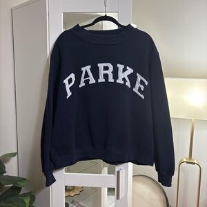 Parke Varsity Mockneck Navy Blue + White size L/XL